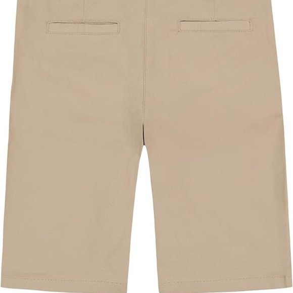 IZOD Girls' Khaki School Uniform Stretch Skinny Bermuda Twill Shorts 12 Regular - Picture 4 of 4